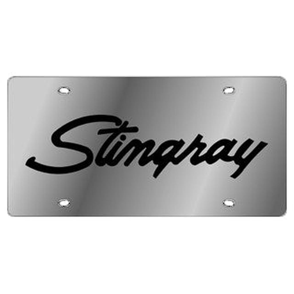 C3 1968-1982 Corvette Stainless License Plate Cover - Stingray Script