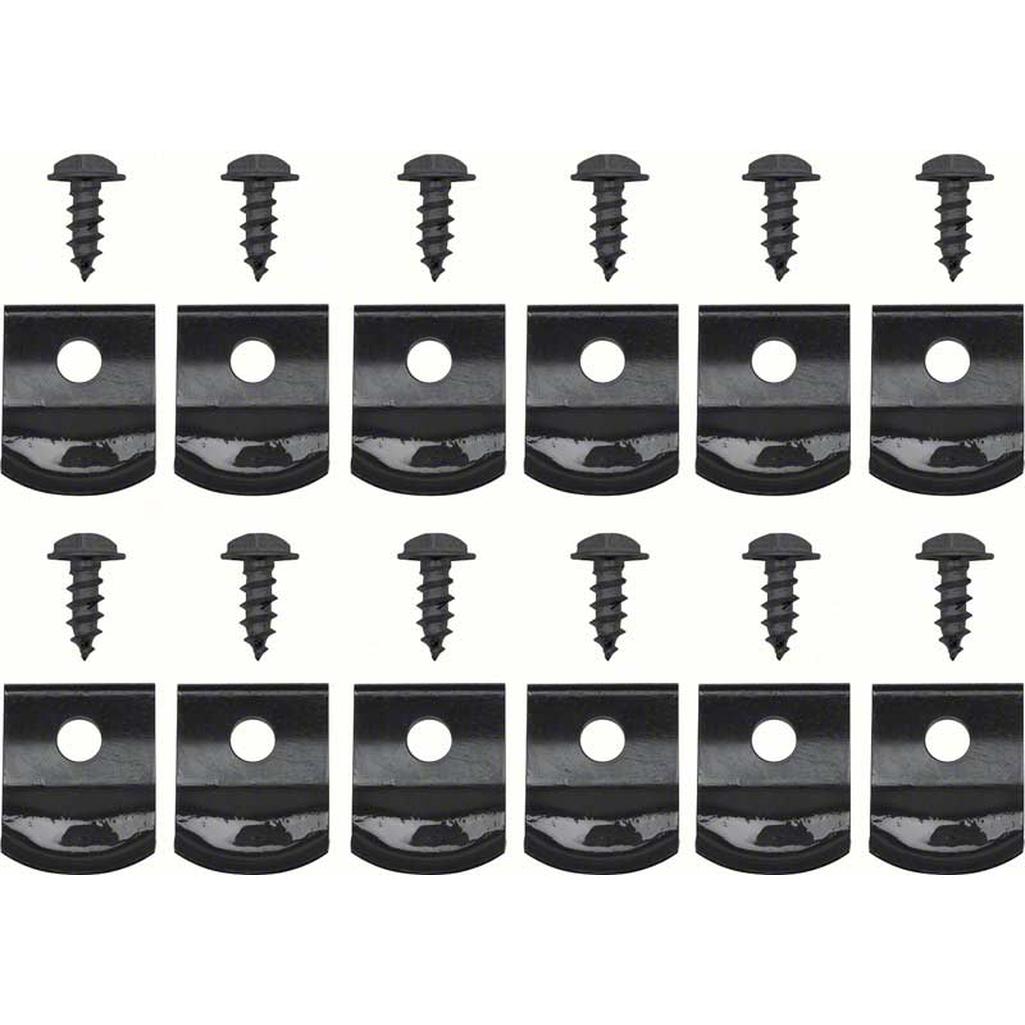 C1 1962 Corvette Rocker Molding Clip W/Screws - Set of 12