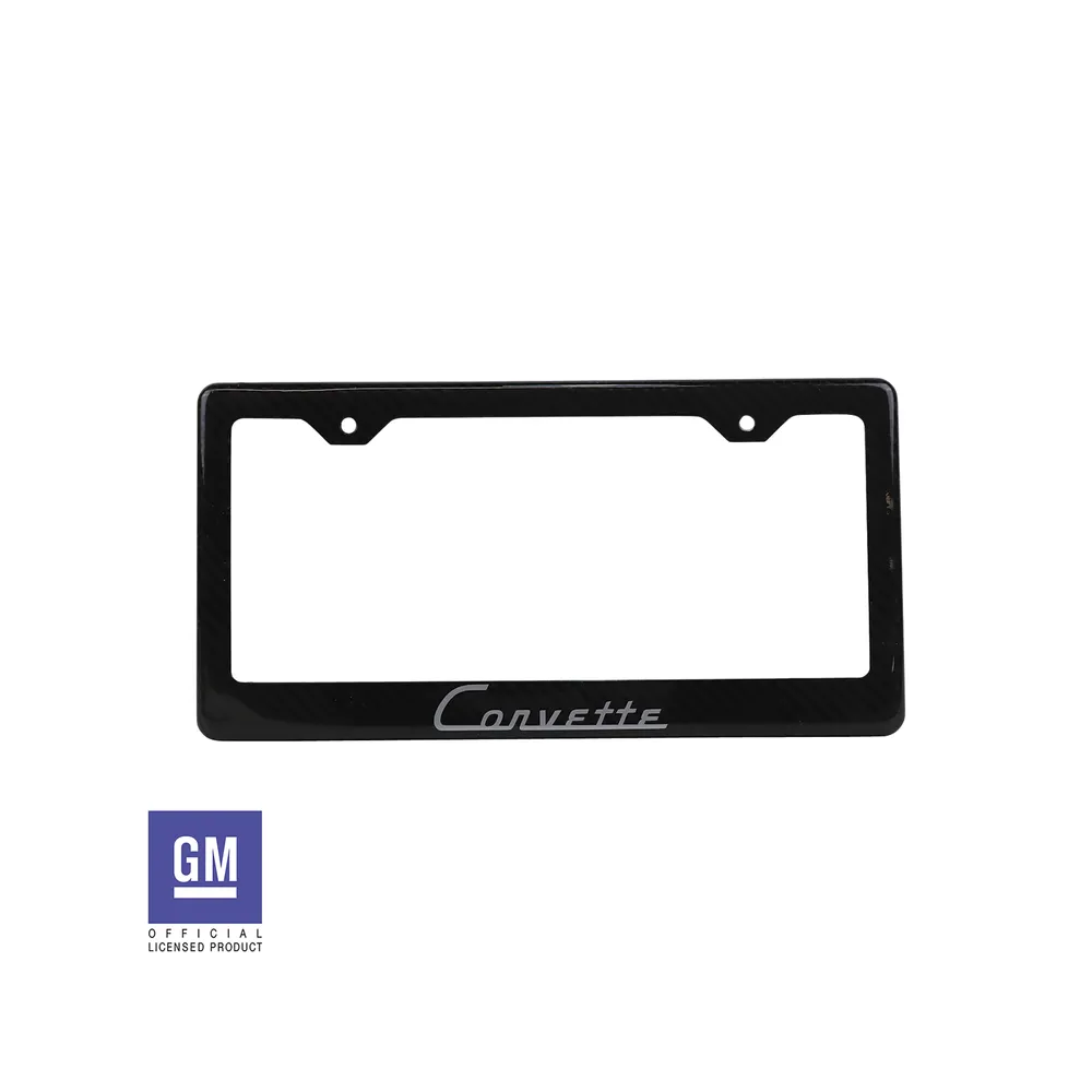C1 1953-1962 Corvette License Plate Frame Carbon Fiber W/Corvette Script
