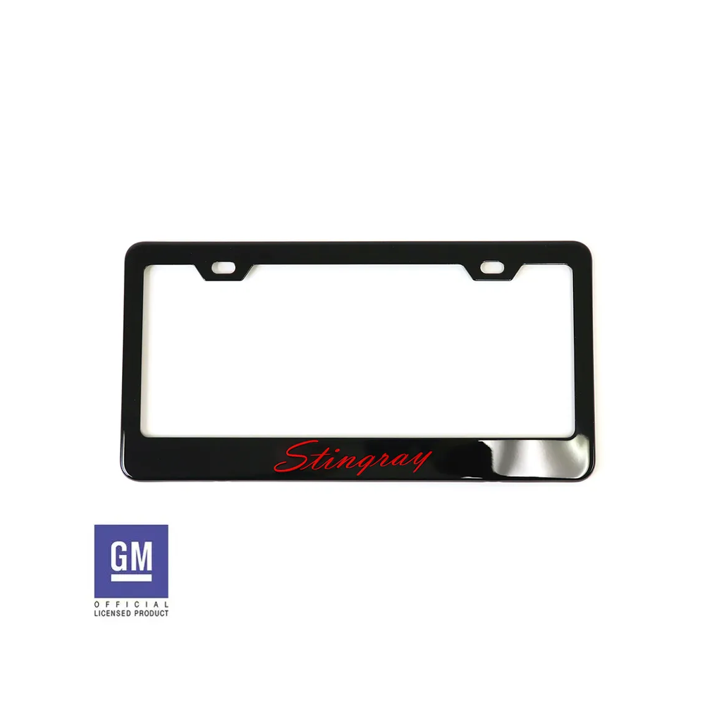 C3 1968-1982 Corvette License Plate Frame - Matte Black W/Stingray Script