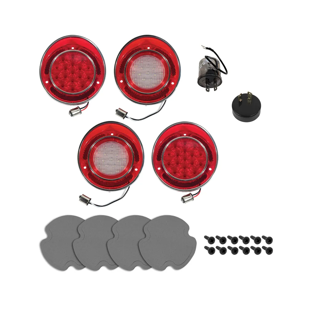 C3 1970-1973 Corvette LED Tail Light & Back-Up Kit W/Gaskets/Screws - 4Pc