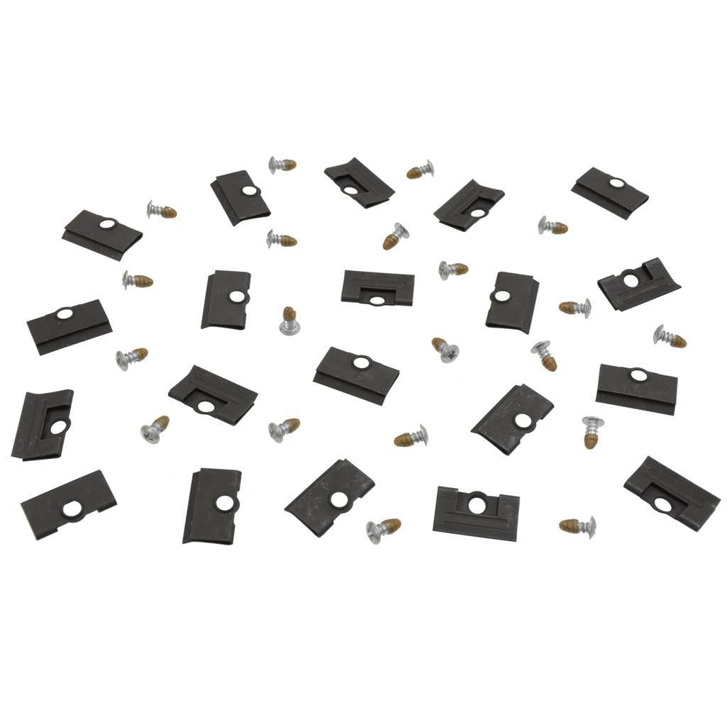 C3 1968-1975 Corvette Hardtop Rear Window Molding Clip Set W/Screws - 40pc Set