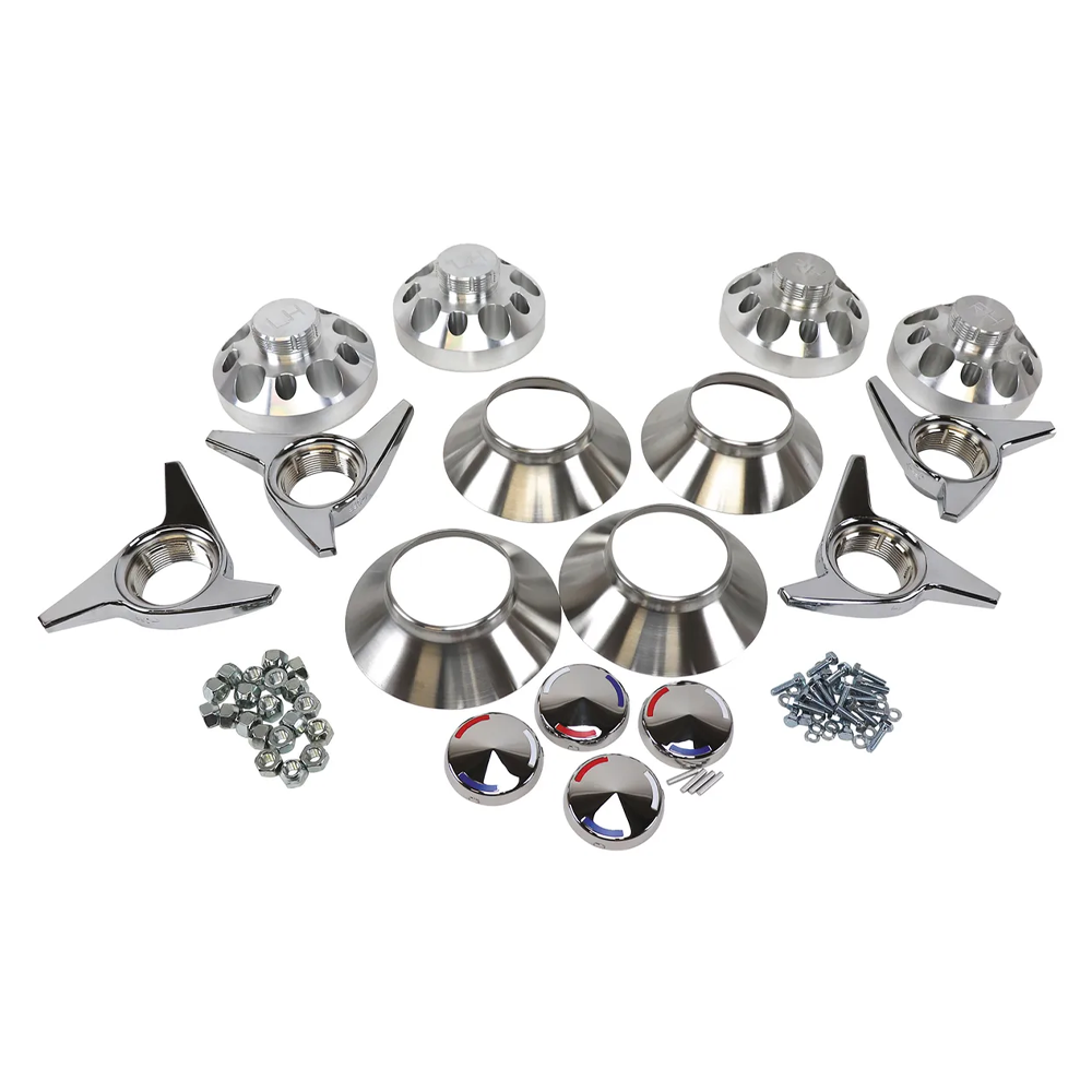C2 1966 Corvette Direct-Bolt Knock-Off Wheel Set - Replica Style - Complete