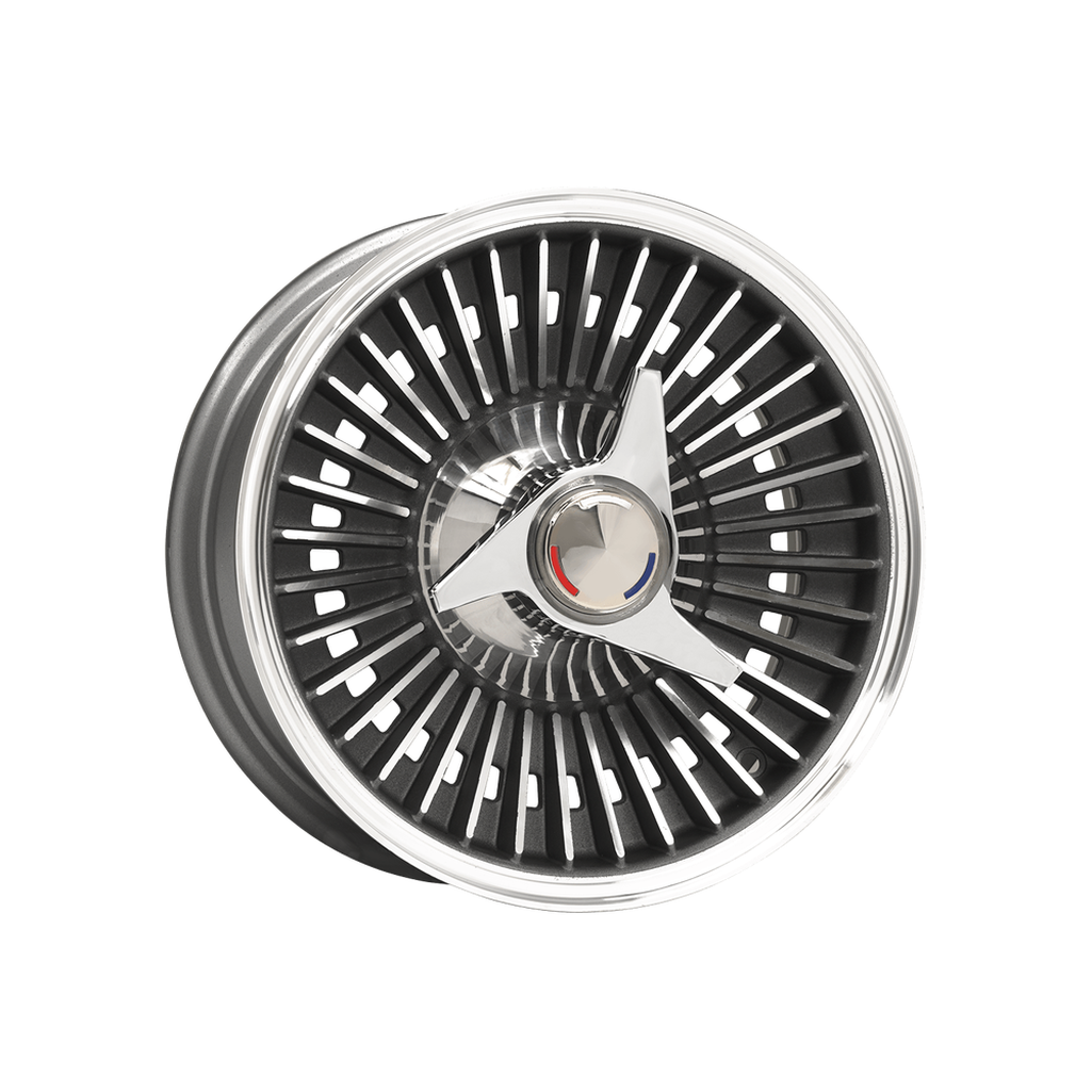 C2 1965 Corvette Direct-Bolt Knockoff Wheel & Tire Package With 1" Whitewall Radial Tires