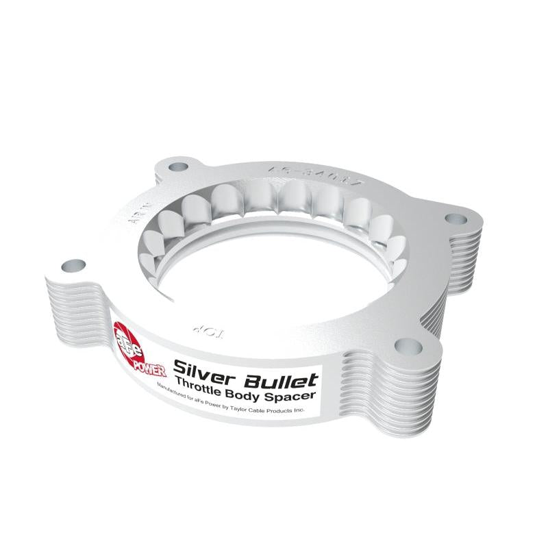aFe 2020 Vette C8 Silver Bullet Aluminum Throttle Body Spacer Works w/ Factory Intake Only - Silver