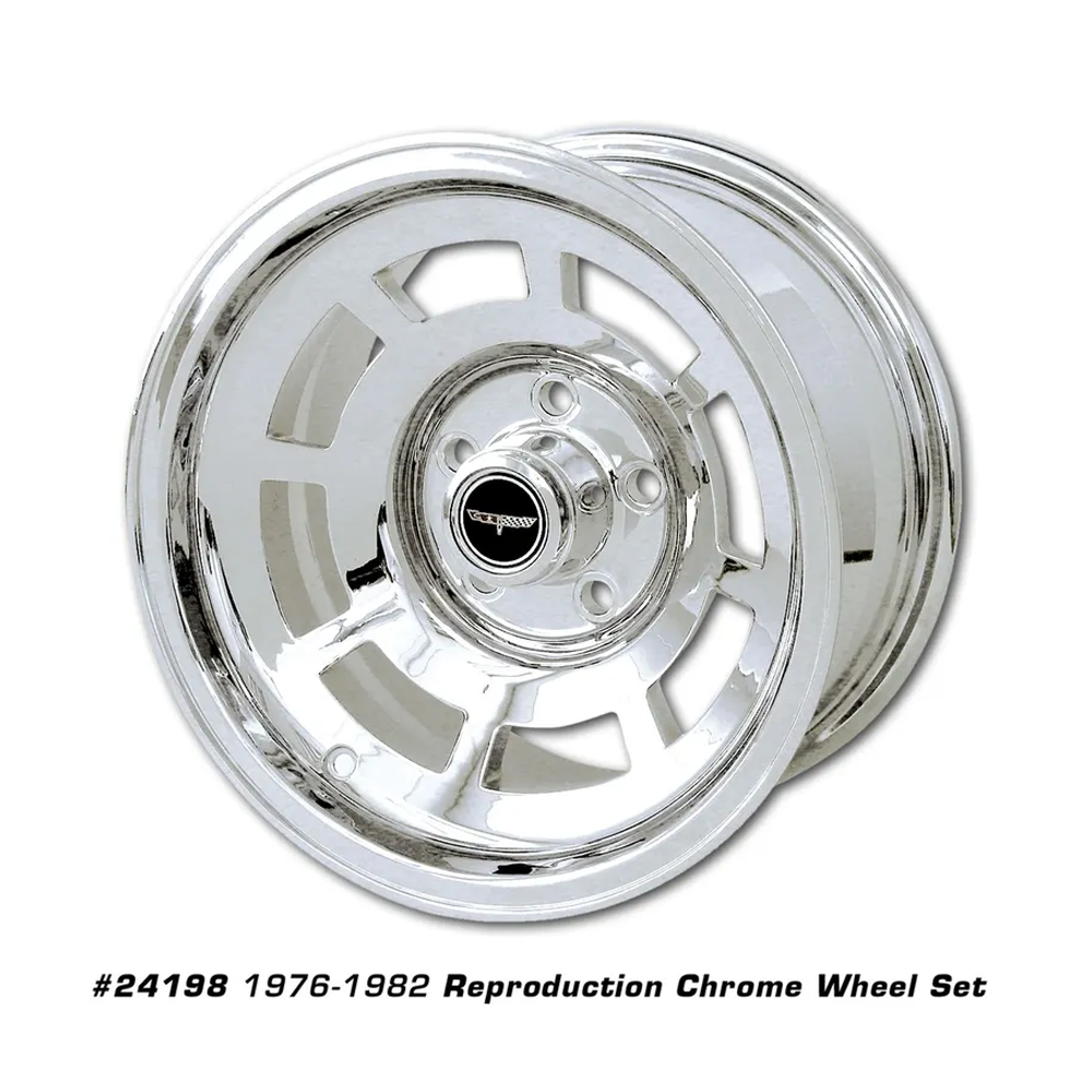 C3 1976-1982 Corvette YJ8 Chrome Plated Aluminum Wheel Set W/Hardware