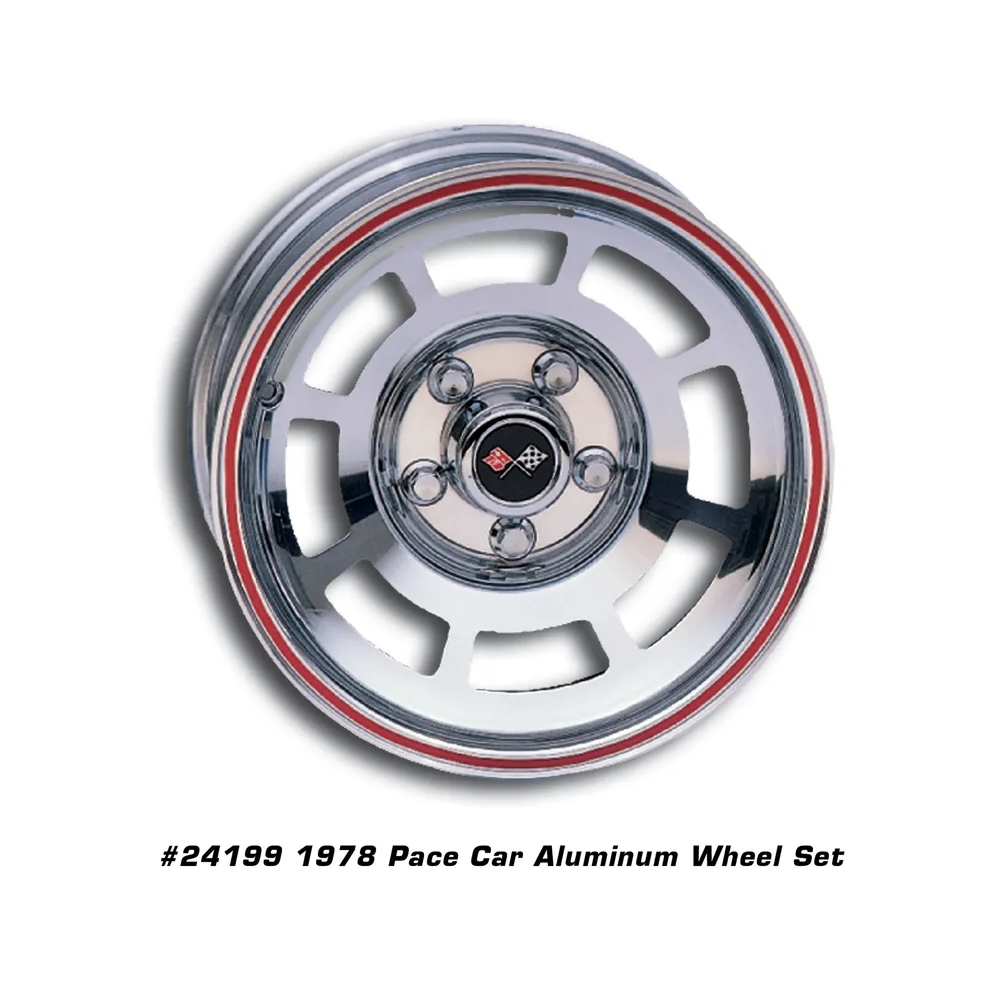 C3 1978 Corvette Reproduction YJ8 Pace Car Aluminum Wheel Set W/Hardware