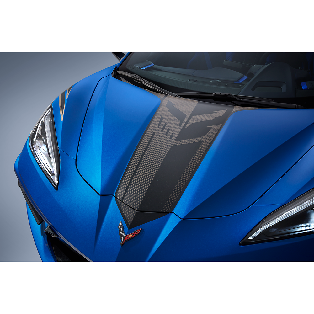Corvette Genuine GM Jake Hood Decal - Carbon Flash w/ Bronze Accent : C8 Stingray, Z51, Z06, E-Ray