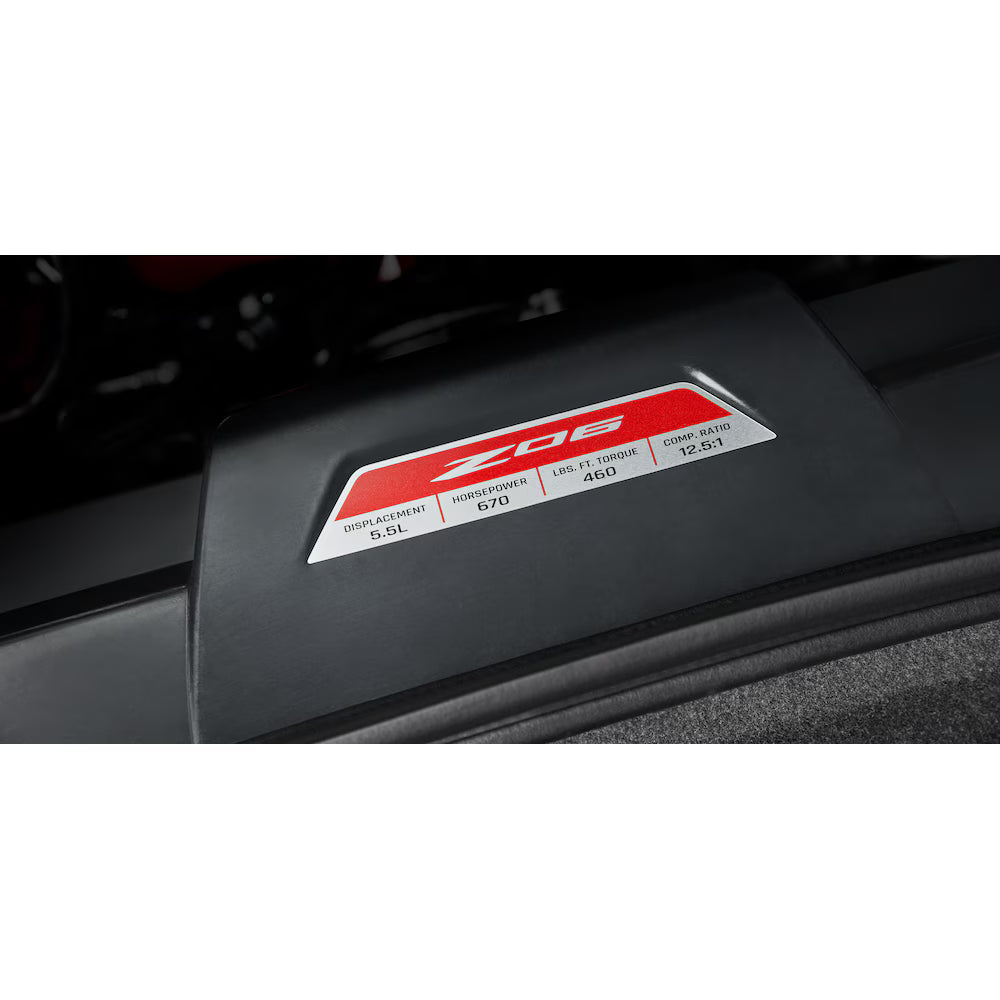 C8 Corvette Engine Specification Plaque : Z06