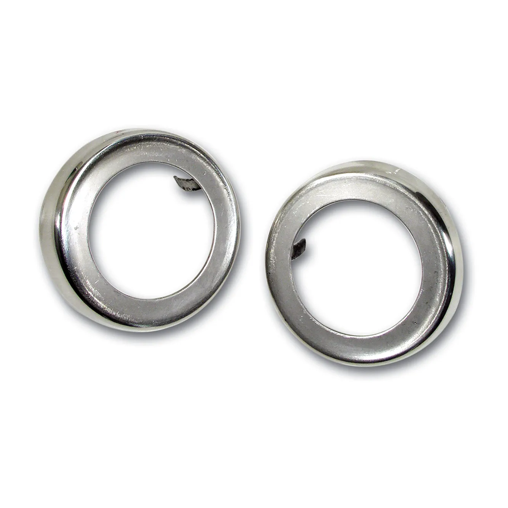C2 1965-1967 Corvette Window Crank Bezels - Stainless Steel - Pair