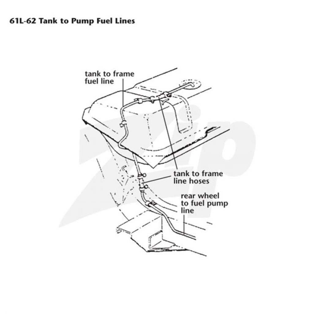 C1 1961-1962 Corvette Gas Line, Tank Top Line