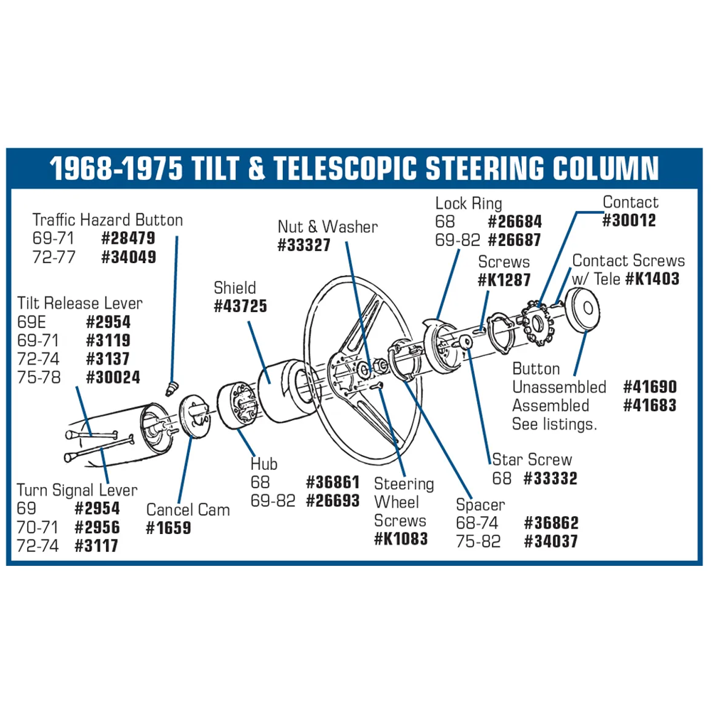 C3 1969-1982 Corvette Telescopic Lock Ring - Except 1976