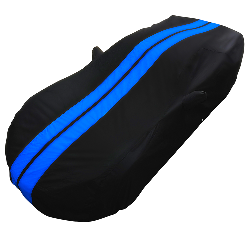 Corvette Ultraguard Plus Car Cover - Indoor/Outdoor Protection - Black W/ Blue Stripes : C7 Stingray, Z51, Z06, Grand Sport