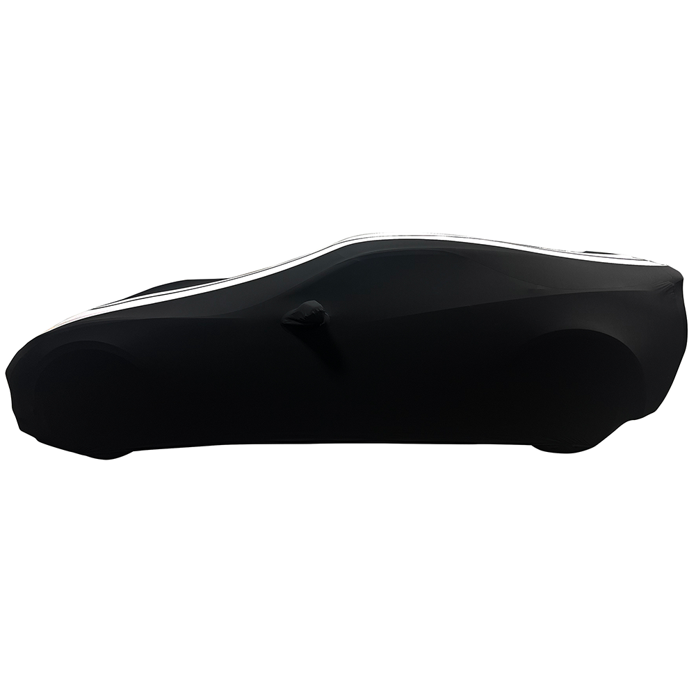 Corvette Ultraguard Stretch Satin Sport Car Cover - Black / Grey Stripes - Indoor : 2005-2013 C6, Z06, ZR1, Grand Sport