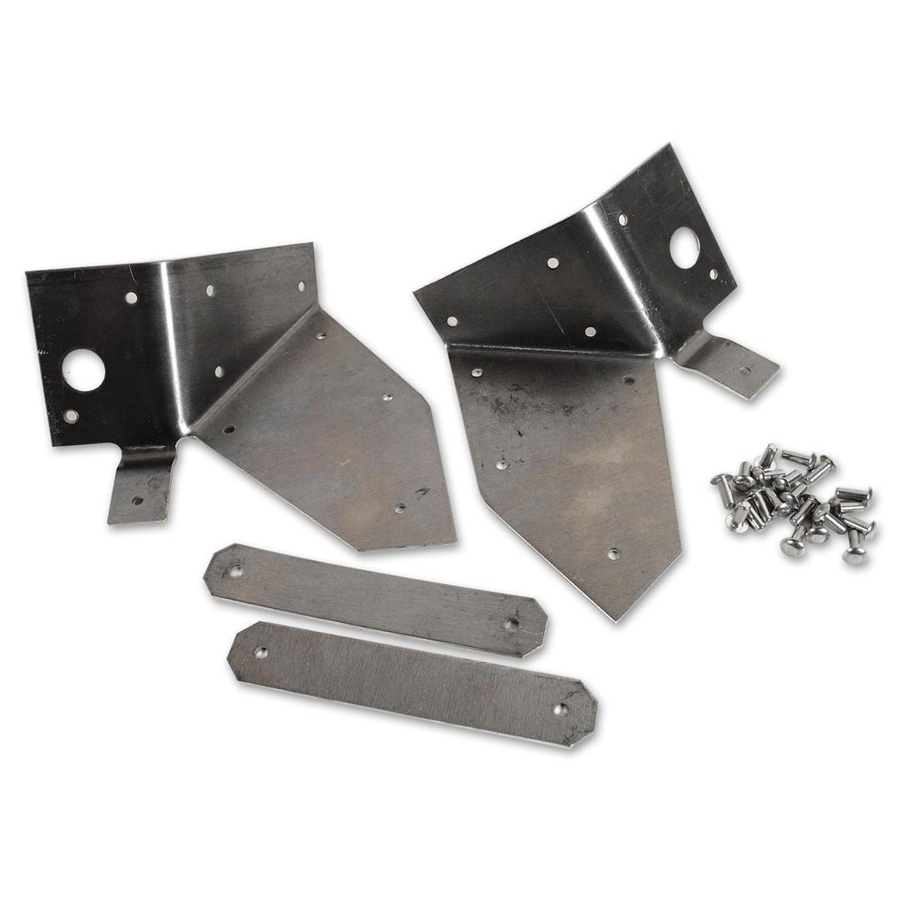 C1 1956-1958 Corvette Body Mount Reinforcements, Front W/Strap Aluminum