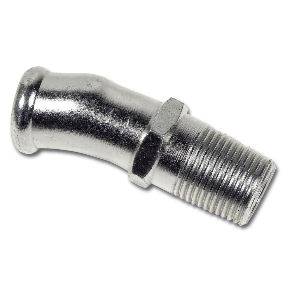 C1 1956-1958 Corvette Water Pump Fitting, Curved 5/8 Inch Lower