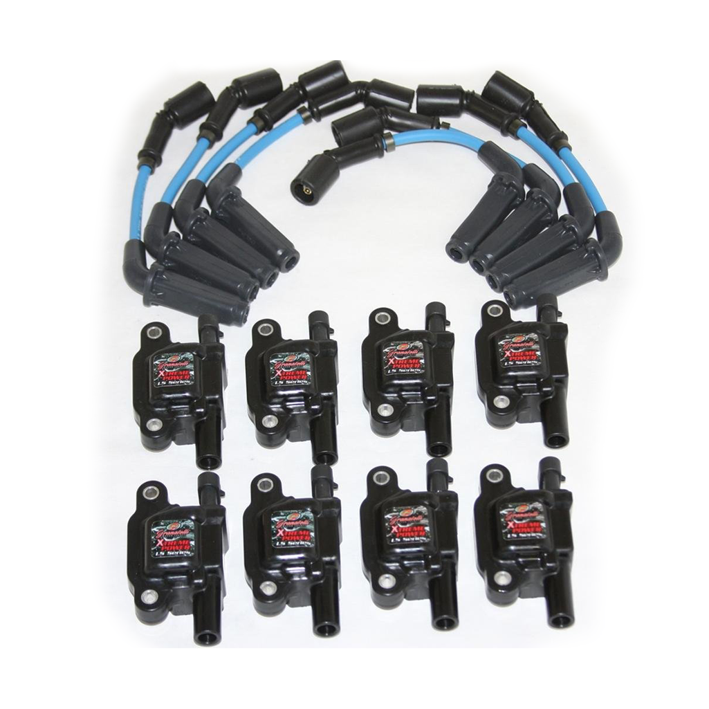 C6 2005-2013 Corvette Granatelli Motor Sports 8mm Blue Plug Wires / High Performance Coil Kit