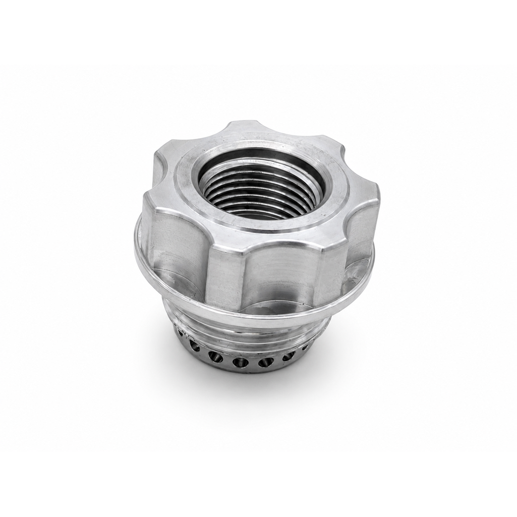 CNC-machined billet aluminum construction delivers durability heat resistance race-ready