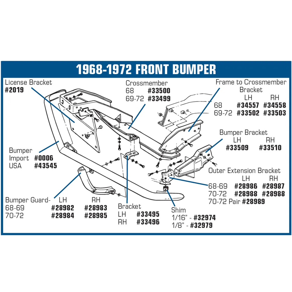 C3 1970-1972 Corvette Front Bumper Outer Extension Bracket