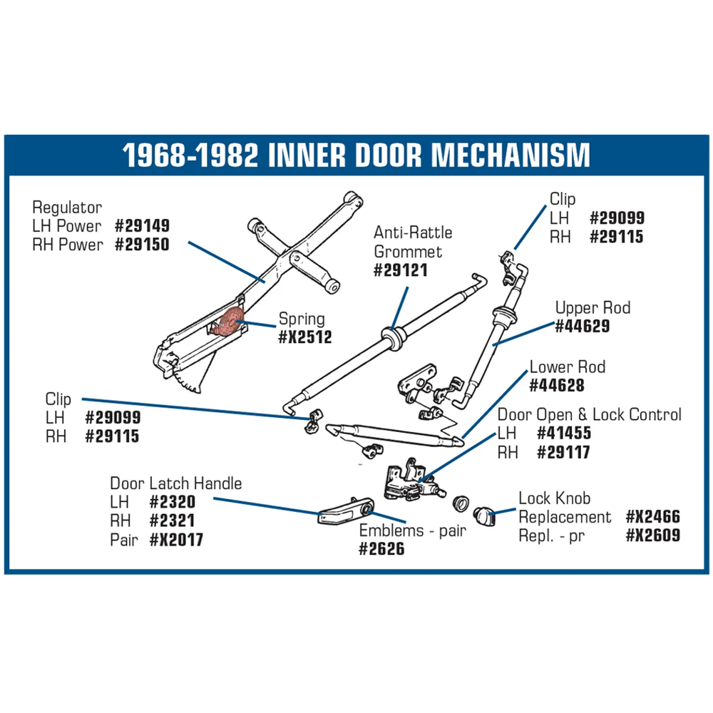 C3 1968-1982 Corvette Power Window Regulator - Less Motor