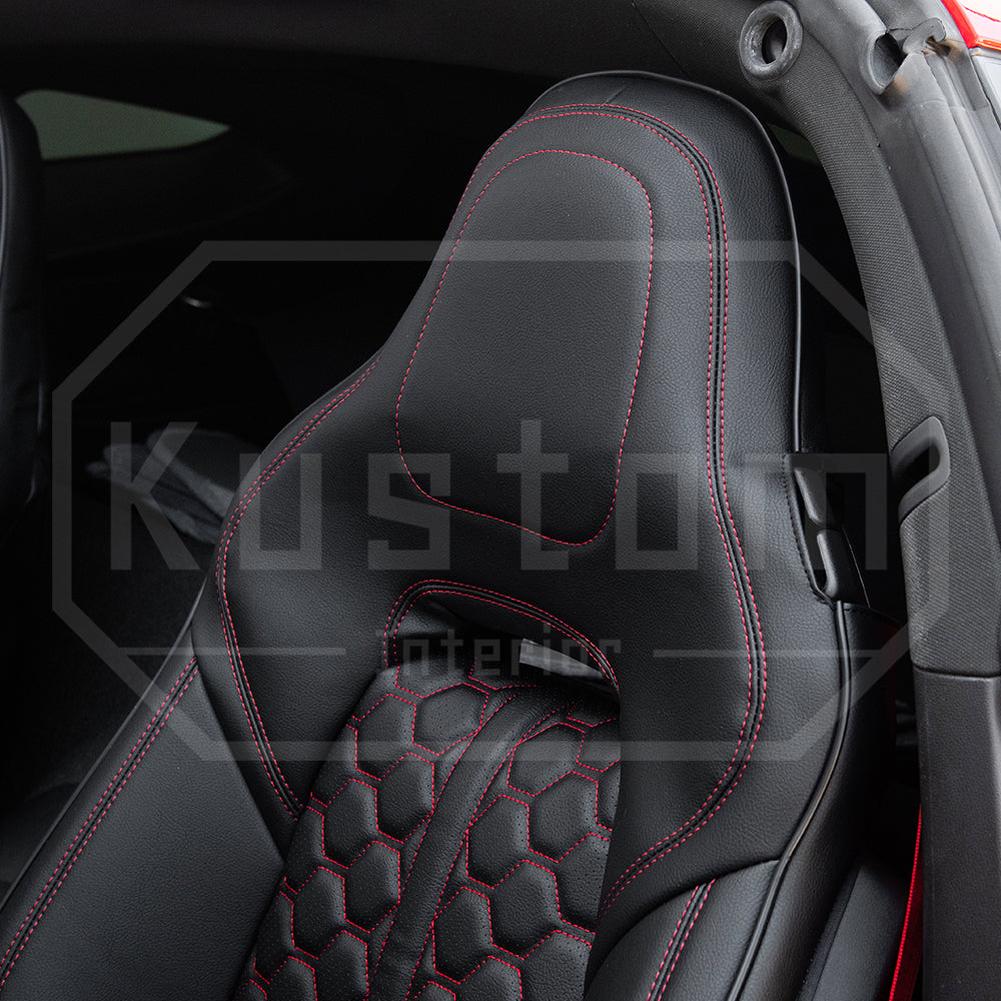 Corvette Custom Leather Seat Covers - Standard Seats : 2014-2019 C7 Stingray, Z51, Z06, Grand Sport