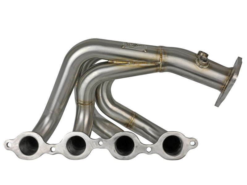 aFe Twisted 304 Stainless Steel Header for Chevrolet Corvette C8 6.2L V8 - Brushed Finish