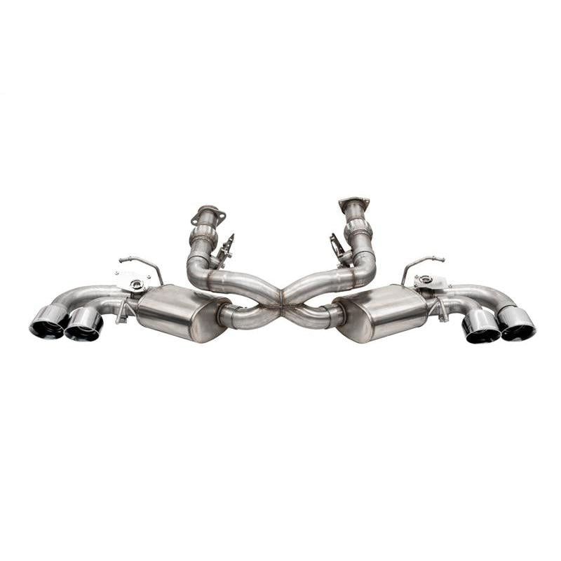 Corvette C8 Corsa 3in Valved Cat-Back 4.5in Pol Quad Tips Fits Factory Perf Exhaust Deletes AFM 2020-2024