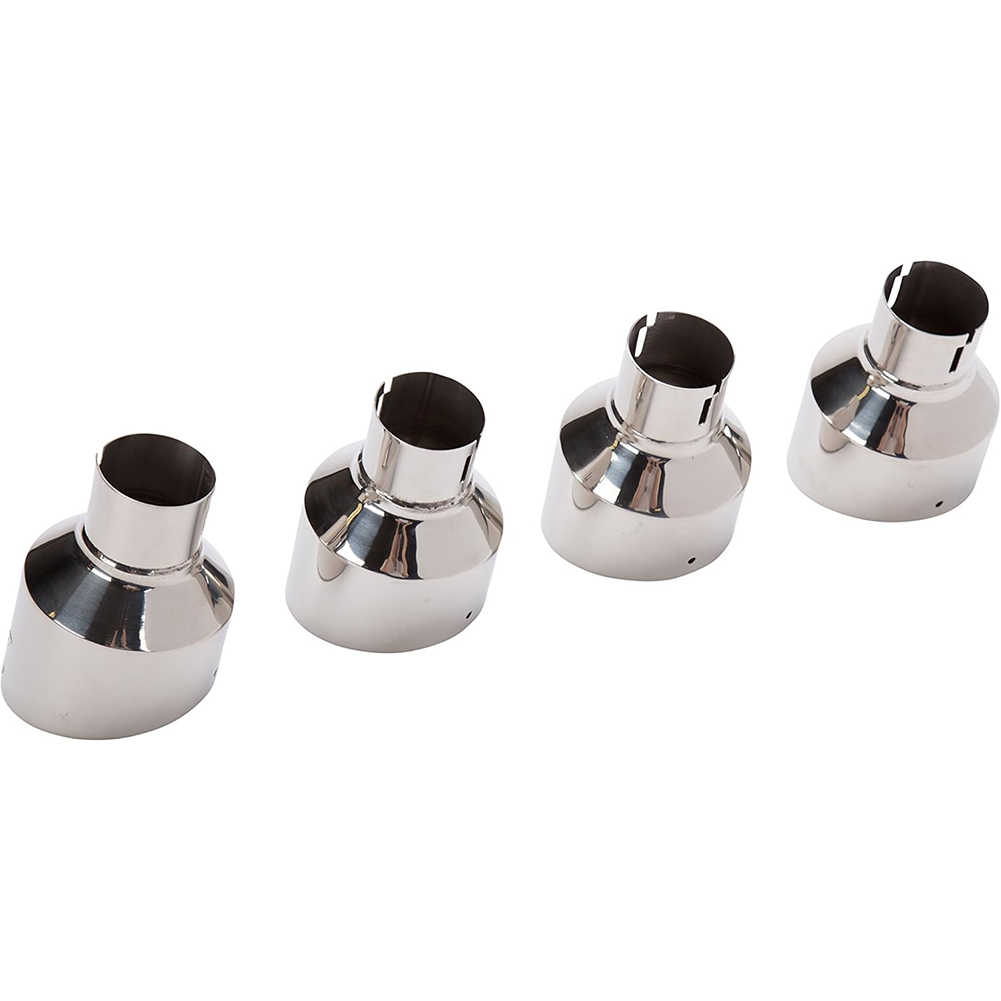 Corvette Polished Stainless Steel Round Exhaust Tips with GCA and Crossed Flags Logo : C6 2005-2013 Base