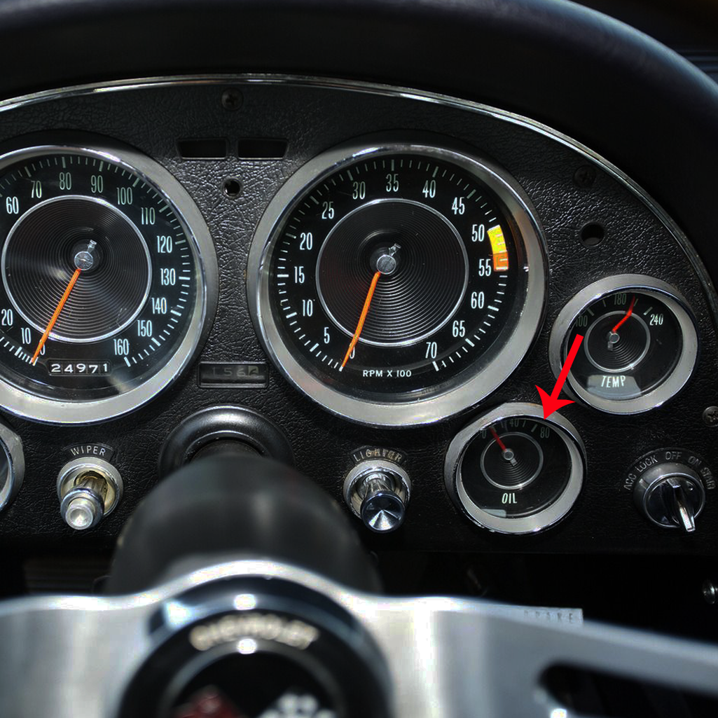 C2 1964 Corvette Oil Gauge - 80#