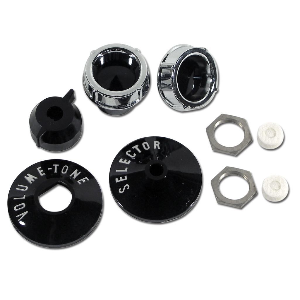 C1 1958 Corvette Radio Knob & Backplate Set