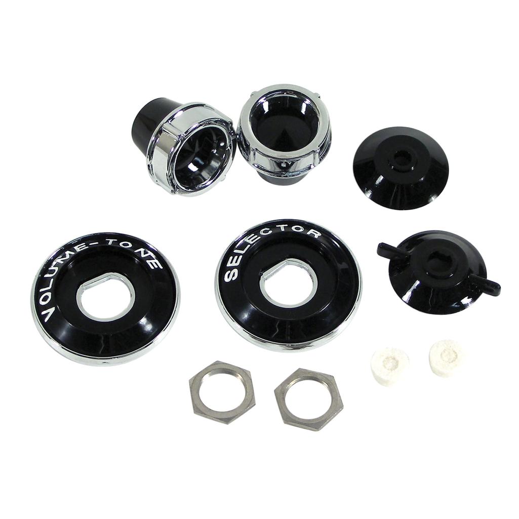 C1 1959-1960 Corvette Radio Knob & Backplate Set