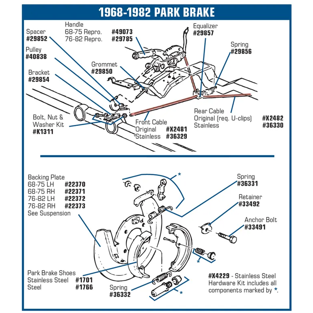 C2 C3 1965-1982 Corvette Park Brake Shoe Retainer