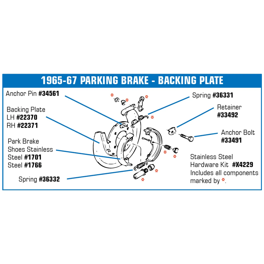 C2 C3 1965-1982 Corvette Park Brake Shoe Retainer