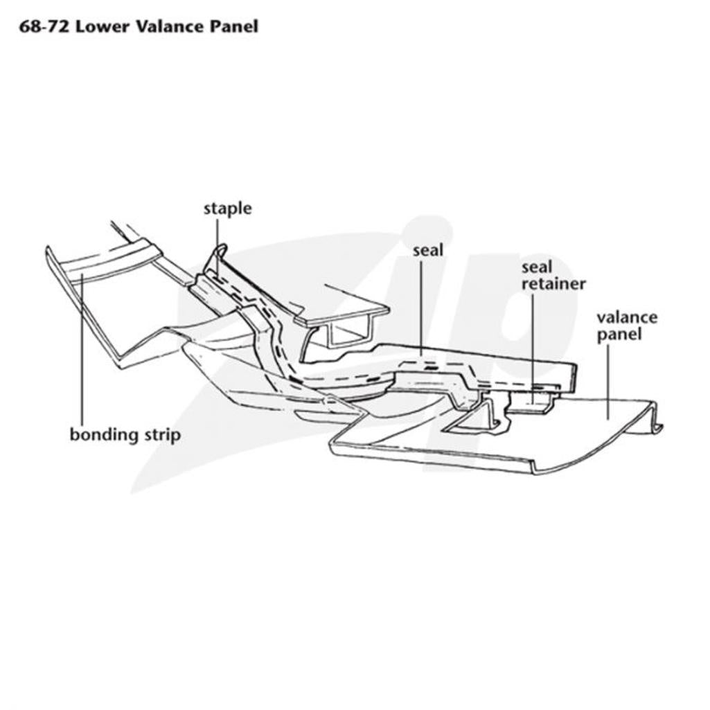 C3 1968-1972 Corvette Lower Valance Panel Seal