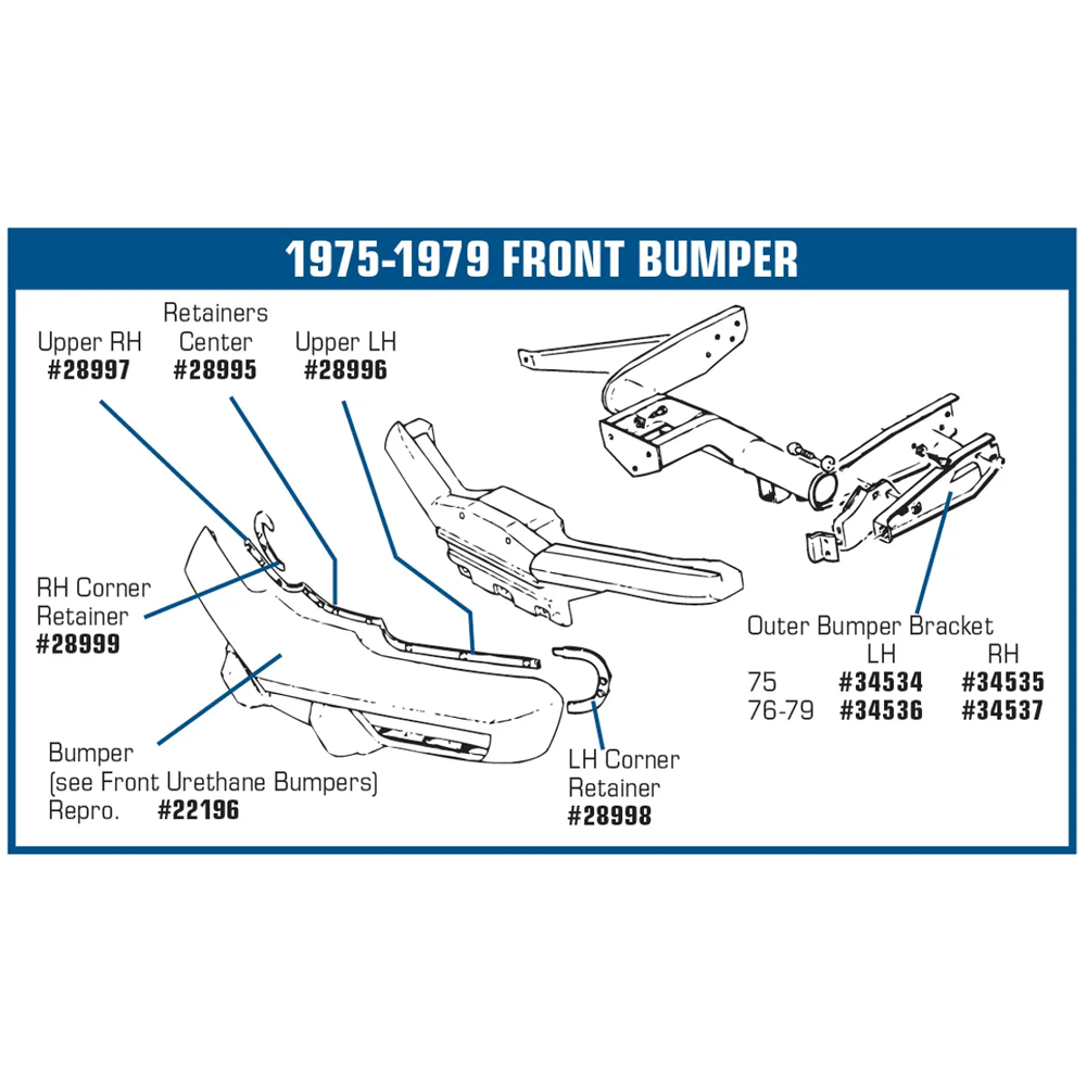 C3 1975 Corvette Front Outer Bumper Bracket
