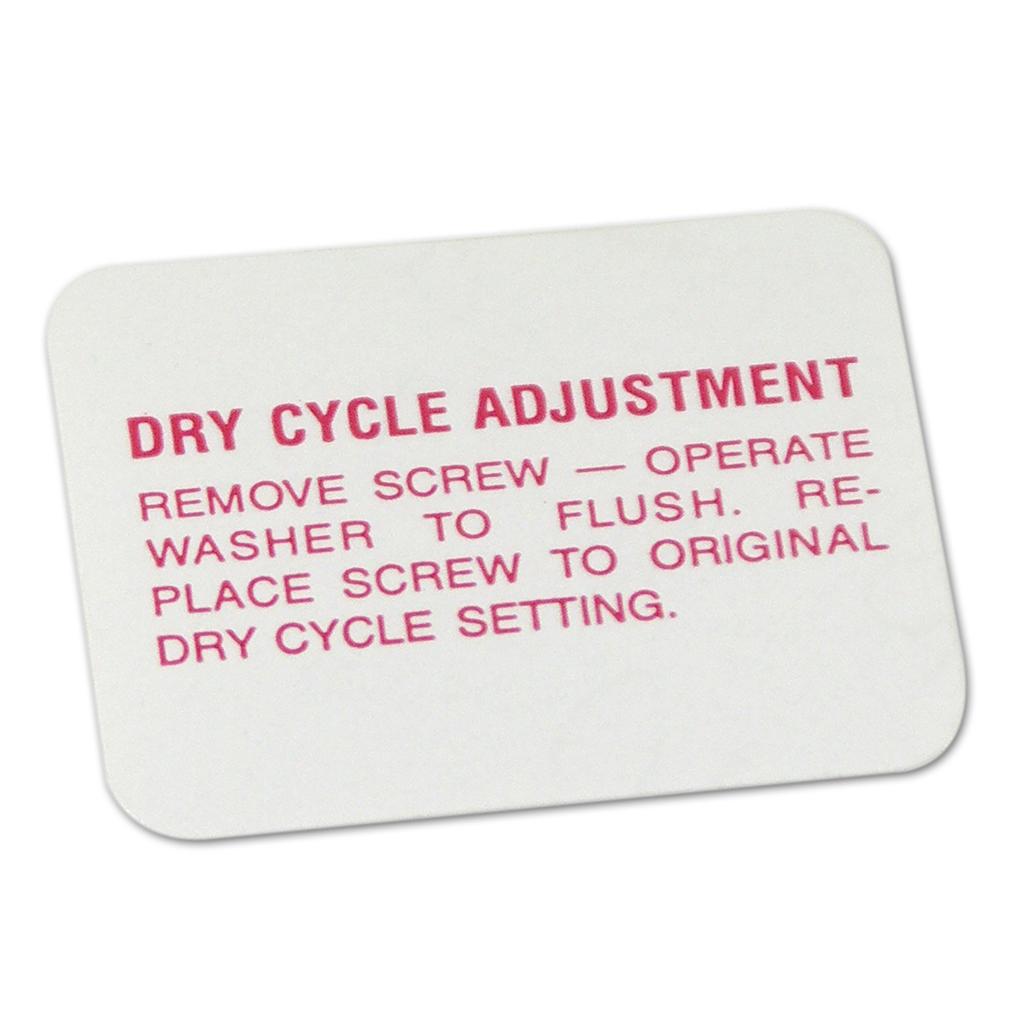 C1 1958-1962 Corvette Decal, Washer Bottle Dry Cycle Adjust