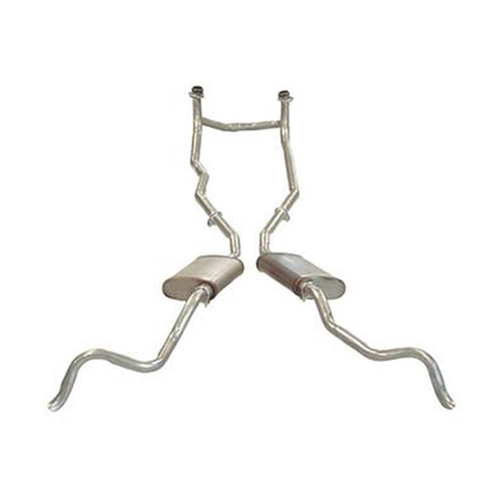 C1 1962 Corvette Exhaust System - High Horsepower W/Crossover-2.5" Col/Oval Mufflers