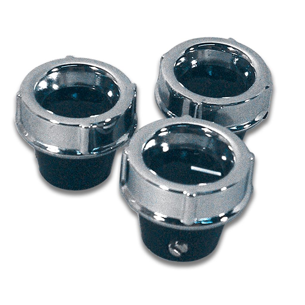 C1 1959-1960 Corvette Heater Knobs, 3 Piece Air/Fan/Temperature