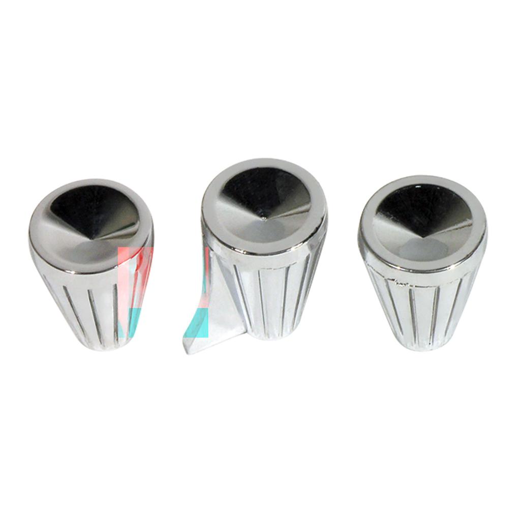 C1 1961-1962 Corvette Heater Knobs, 3 Piece Air/Fan/Temperature