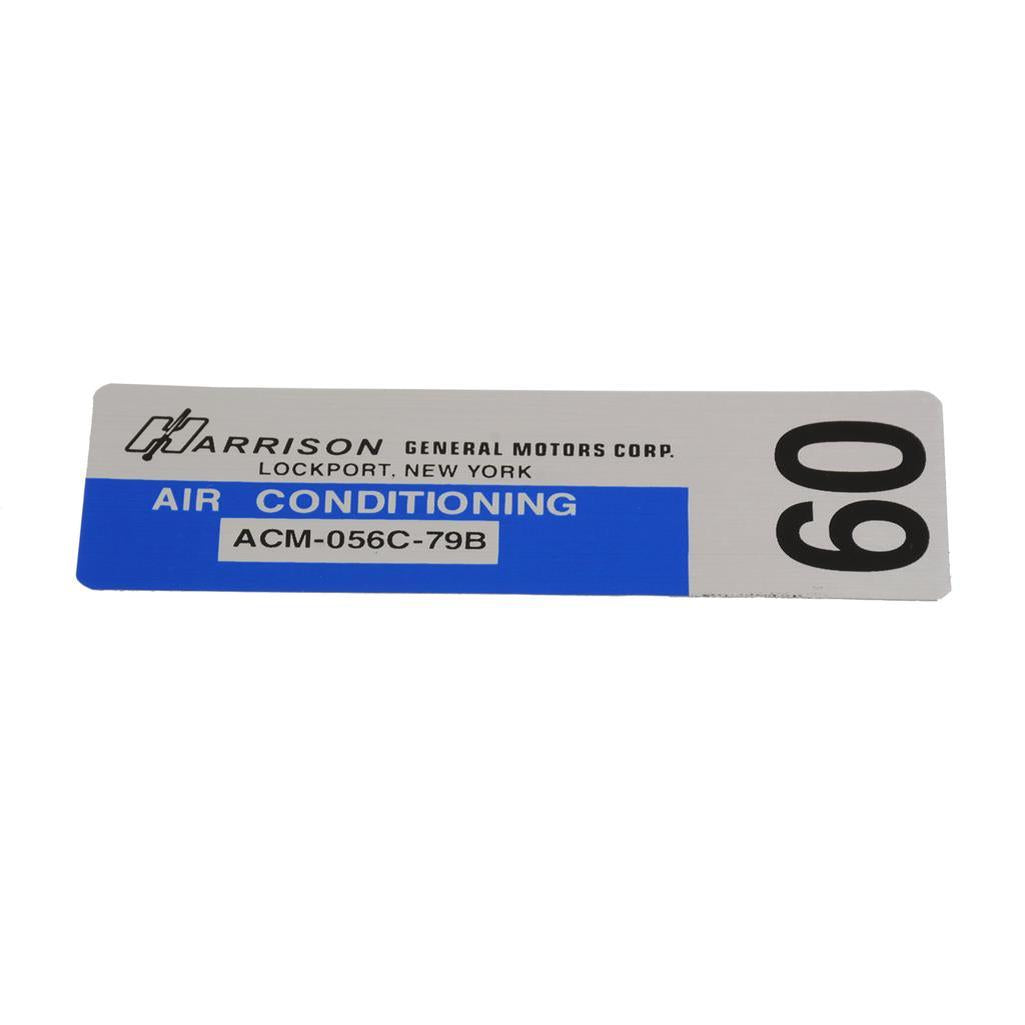 C3 1979 Corvette Decal, Air Conditioning Foil Plate