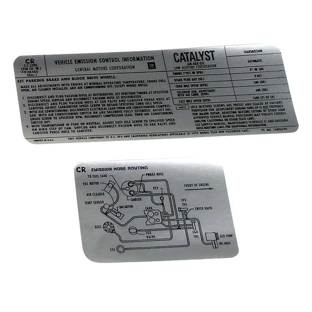C3 1979 Corvette Decal, Emission L48 California