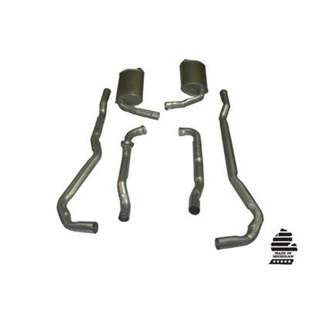C3 1974 Corvette Exhaust System - 454 4-Speed 2.5 Inch W/Low Profile Mufflers