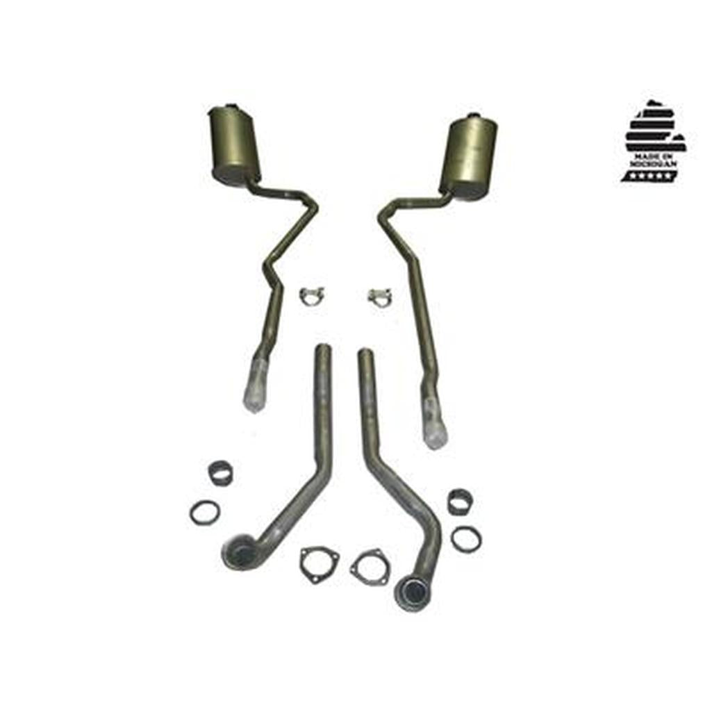 C3 1969 Corvette Exhaust System - 427 4-Speed 2.5 To 2 Inch W/Welded Secondary Pipe & Mufflers