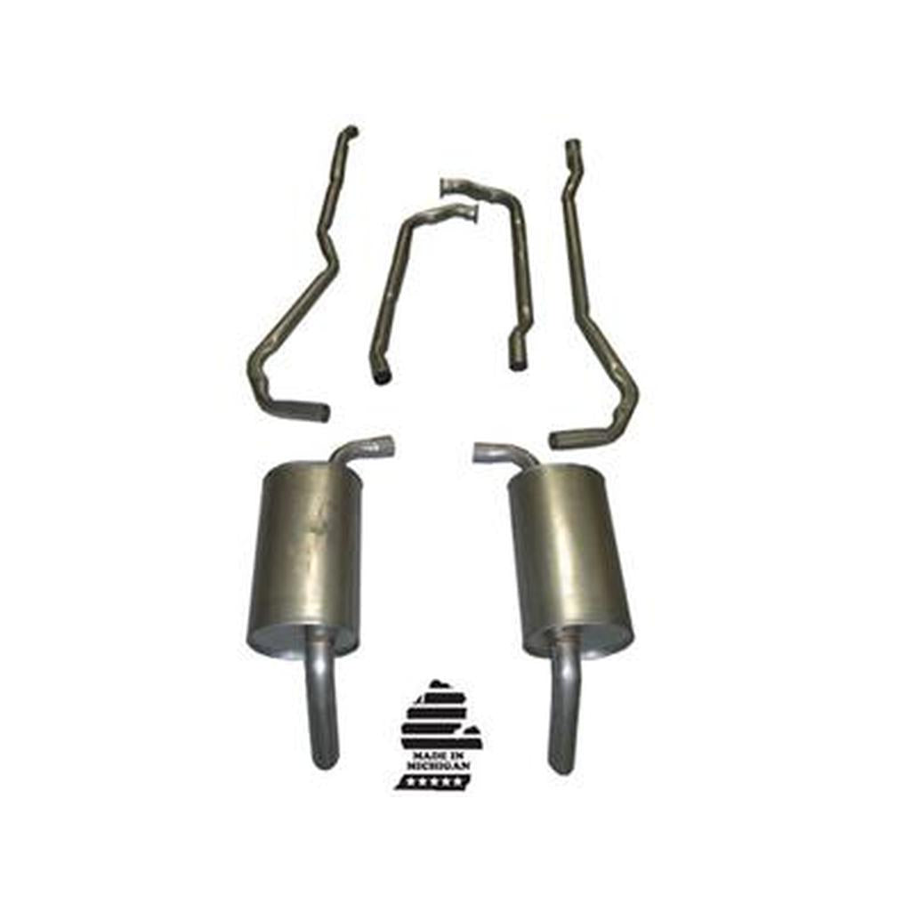 C3 1974 Corvette Exhaust System - 350 Automatic 2 Inch - Round Mufflers