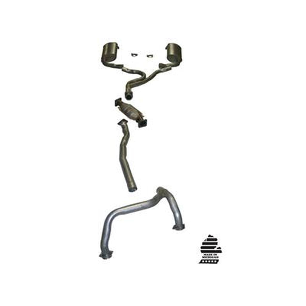 C3 1975-1976 Corvette Exhaust System - W/A.I.R, - Low Profile Mufflers