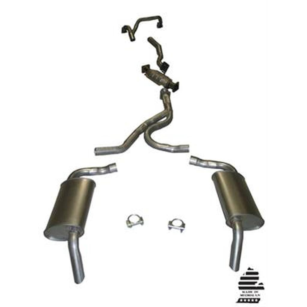 C3 1975-1976 Corvette Exhaust System - W/A.I.R, - Low Profile Mufflers
