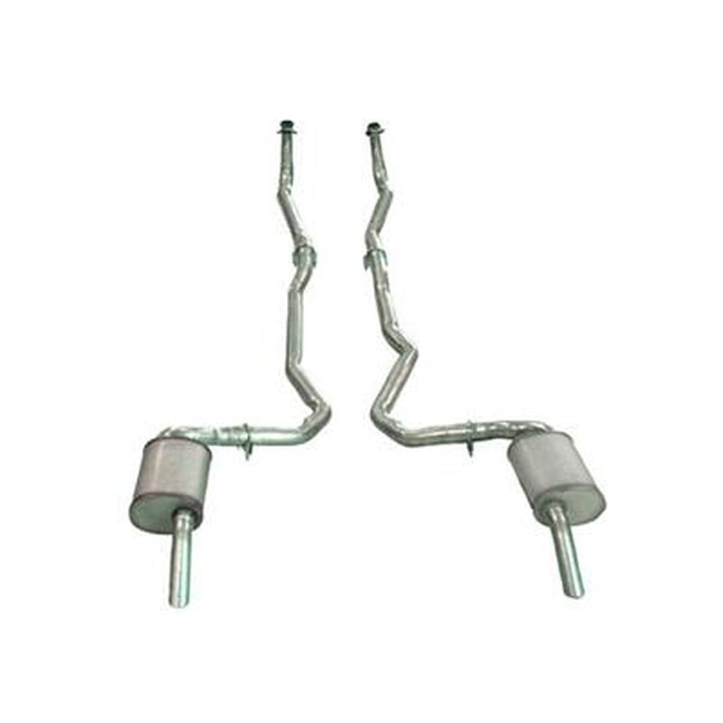 C3 1975-1979 Corvette Exhaust System - Dual-350 4-Speed 2 Inch- Low Profile Mufflers