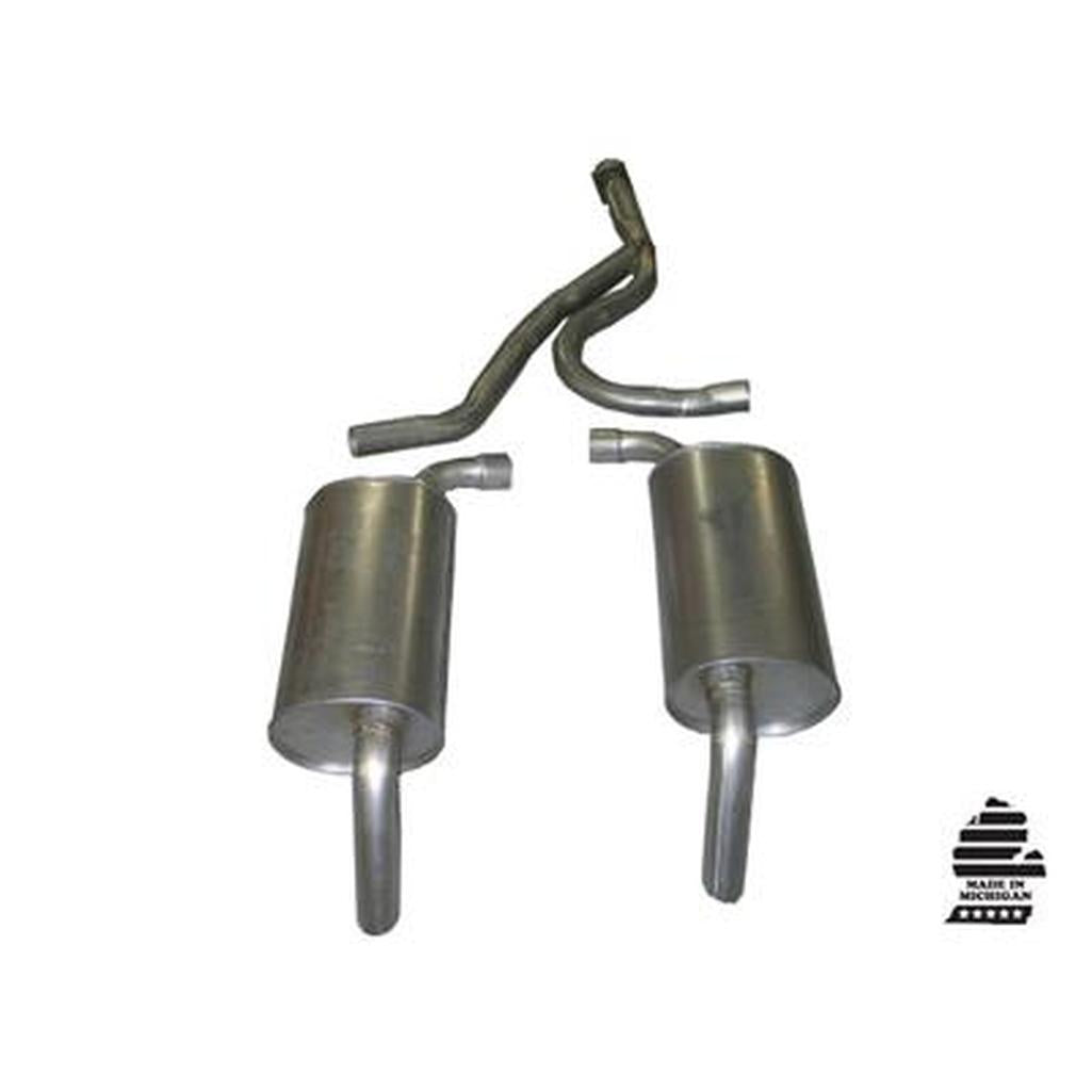 C3 1975 Corvette Exhaust System - Cat Back - Round Mufflers
