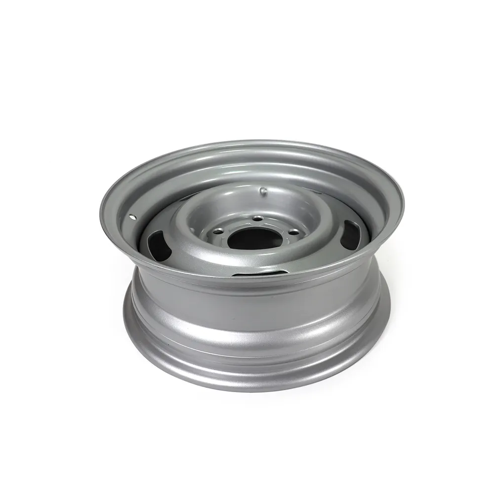 C2 1963-1967 Corvette Rally Wheel 15 X 6 Silver Powder Coat