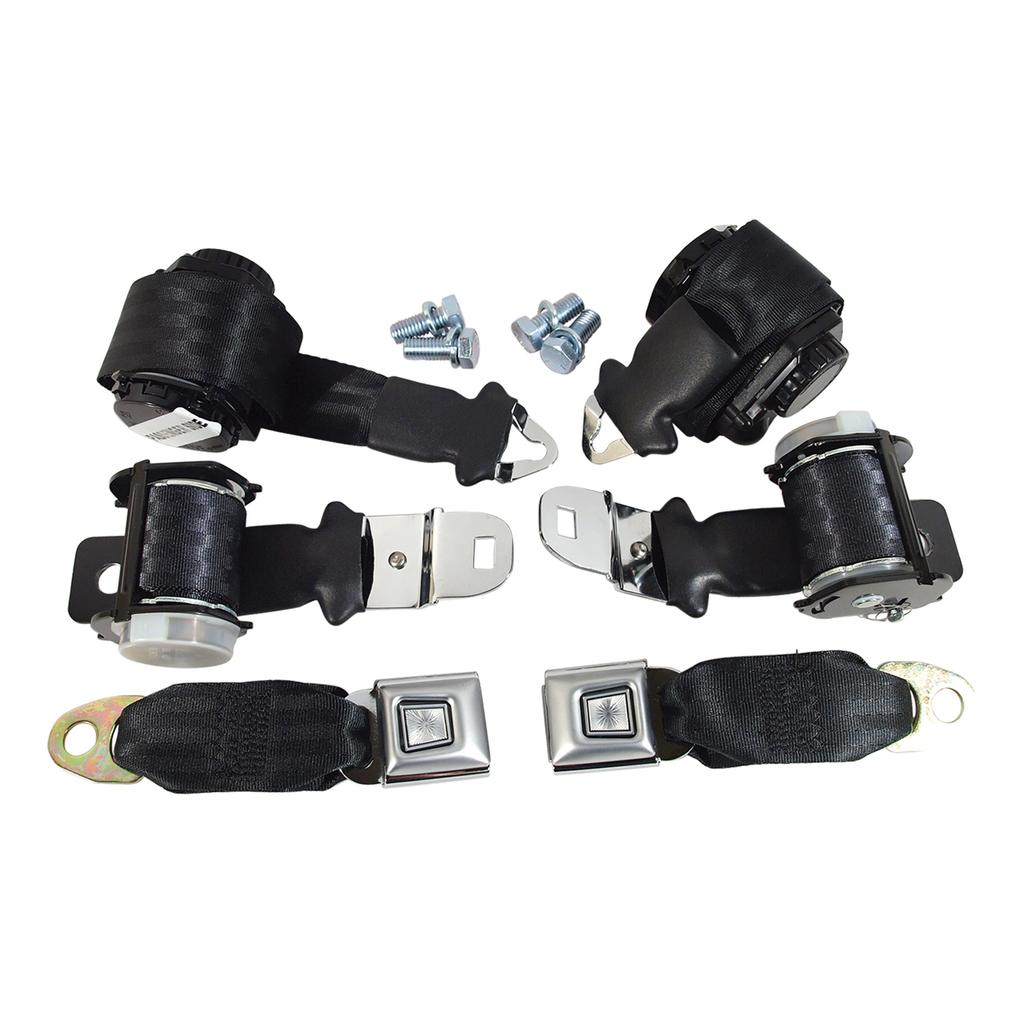 C3 1972-1973 Corvette Seat Belts, Lap & Shoulder - Black